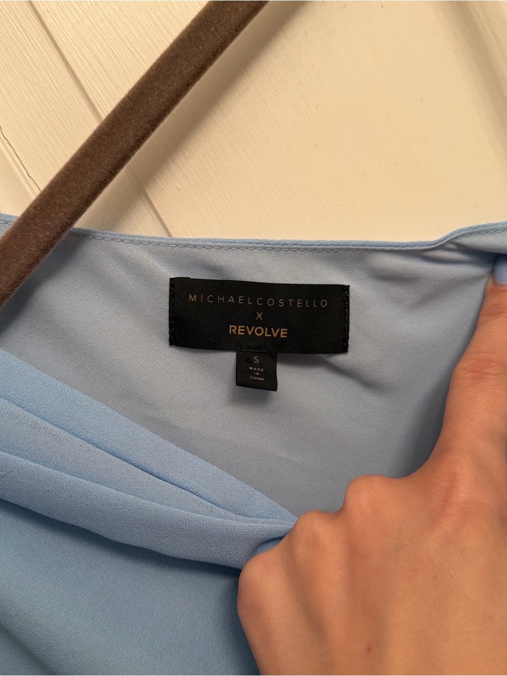 Michael Costello Powder Blue One-Shoulder Ruffle Dress - Picture 6 of 6